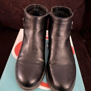 BareTraps Black Leather Women's Ankle Booties
